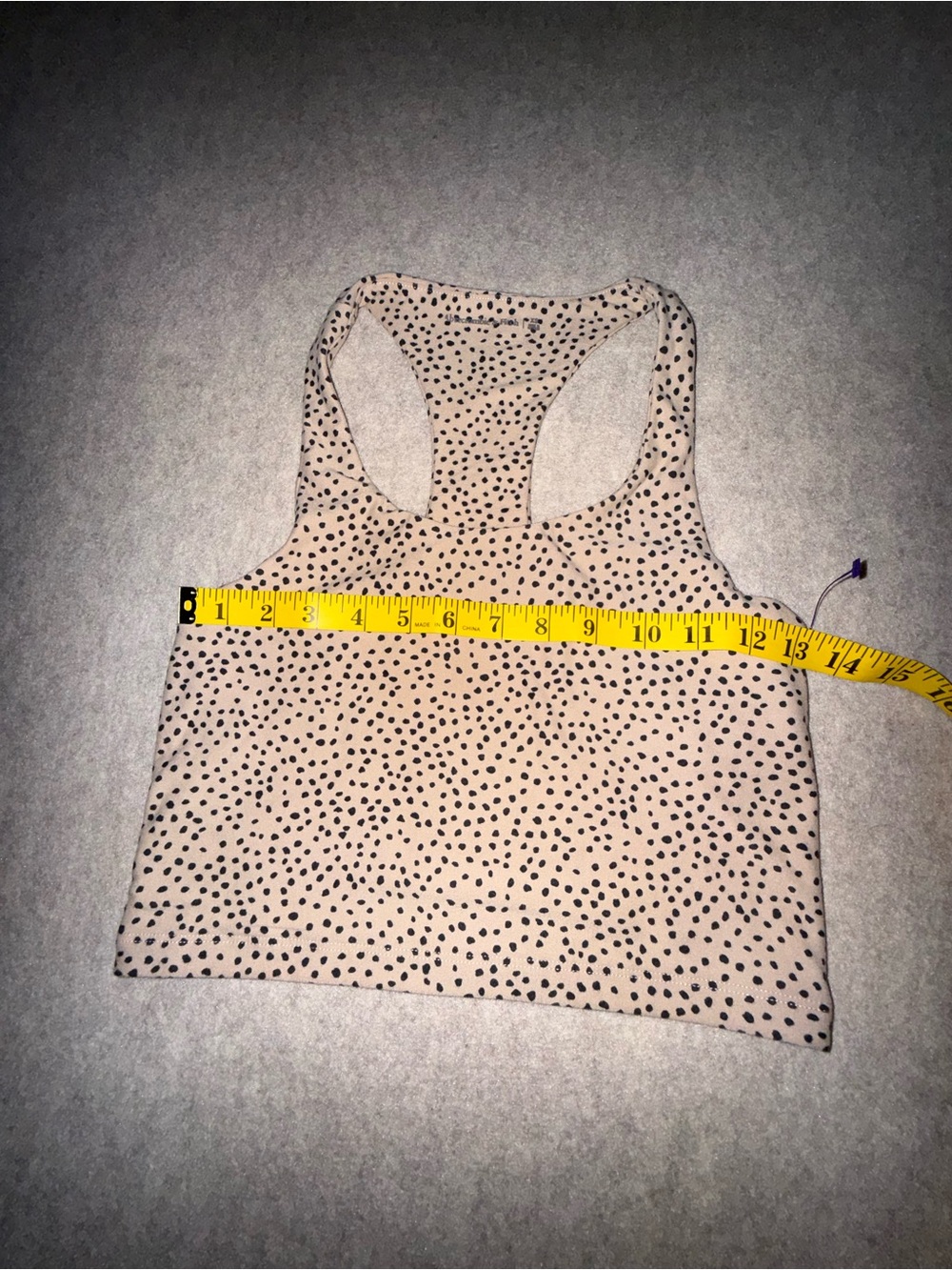 Abercrombie & Fitch Cream Tank Top with Black Dot Print - Picture 6 of 6